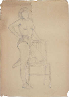 Барто Ростислав Николаевич. Обнаженная, облокотившаяся на стул 